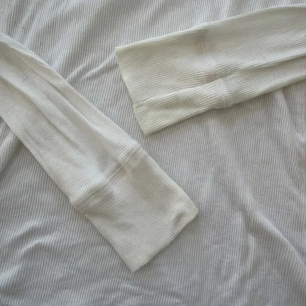 Y2K Vintage Abercrombie Babydoll V Neck Ribbed T Elena Gilbert Bella Swan - Picture 10 of 15